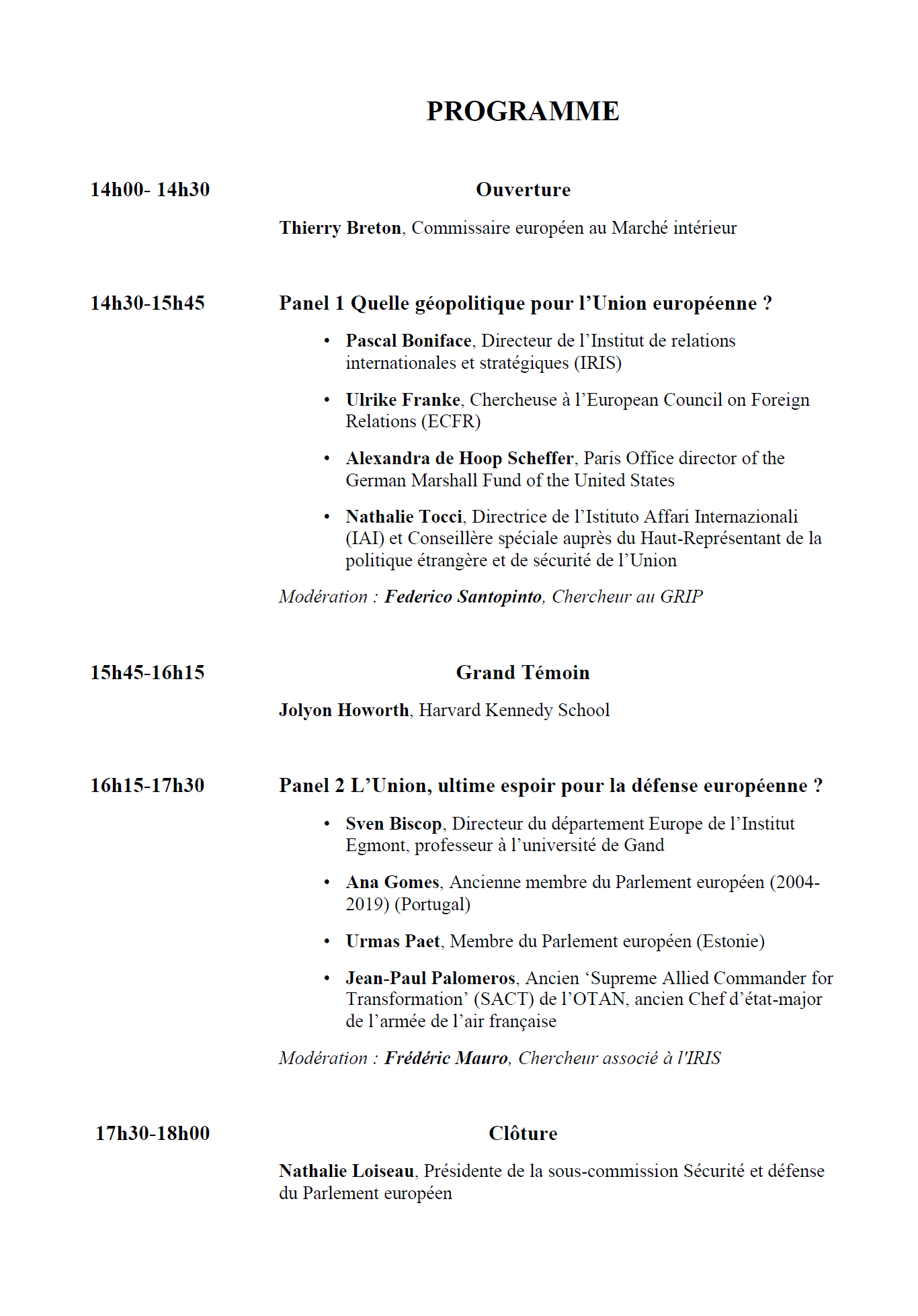 ENTRETIENS DE LA DÉFENSE EUROPÉENNE 2020
