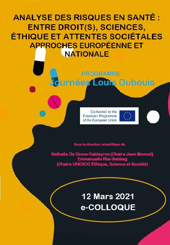 e-Colloque “Analyse des risques en santé : entre droits, sciences, étique et attentes sociétales. Approches européenne et nationale.” 12 mars 2021