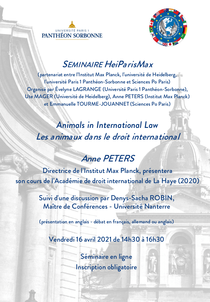 Animals in International Law / Les animaux dans le droit international (Séminaire en ligne)