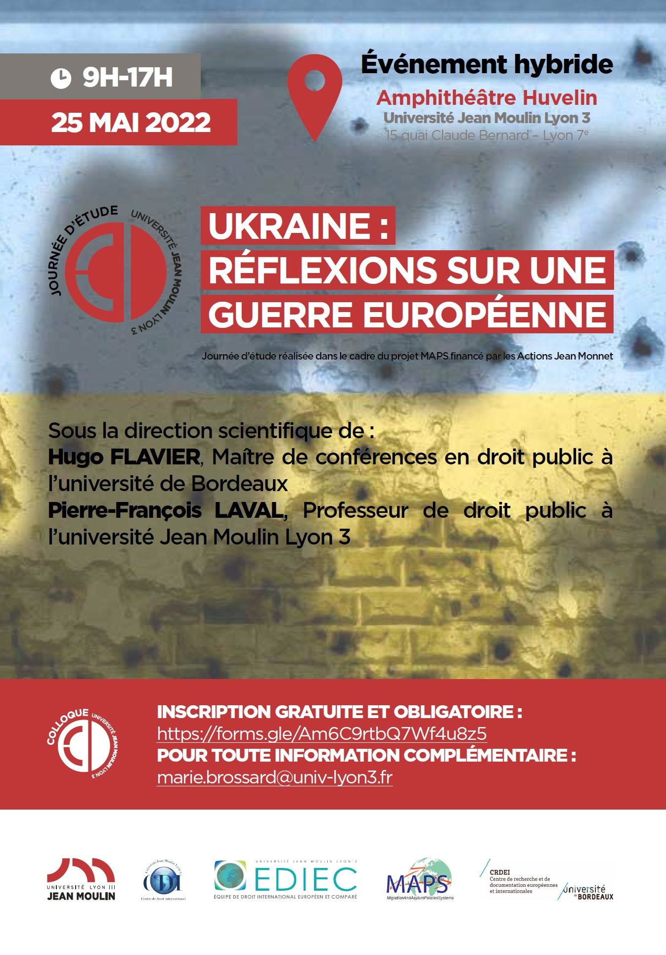 « Ukraine: réflexions sur une guerre européenne » – Journée d’étude à Lyon 3 le 25 mai 2022
