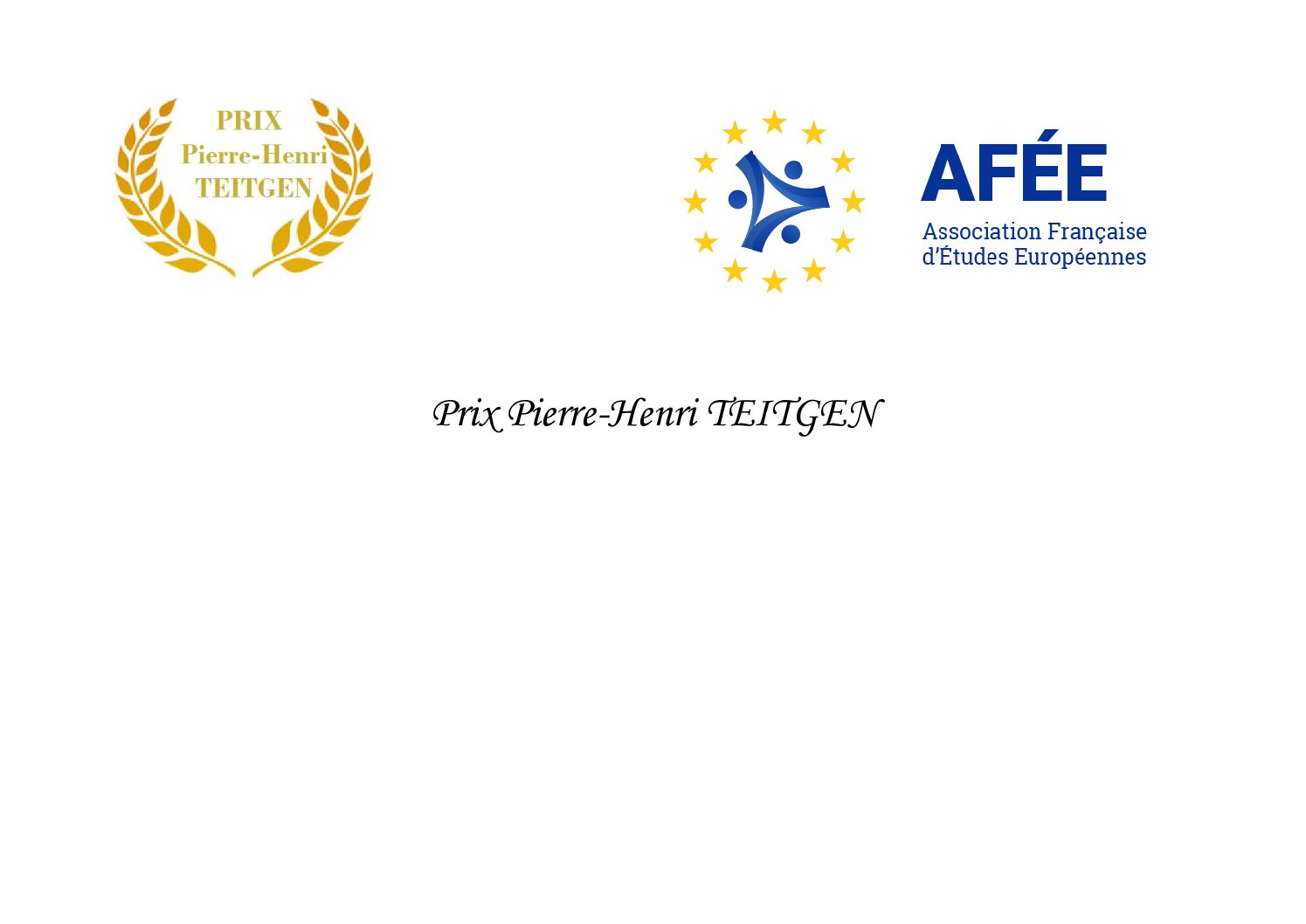 Publication des thèses lauréates du prix Pierre Henri Teitgen